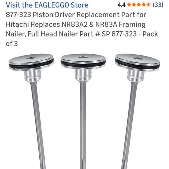 EAGLEGGO Silver Piston Driver Replacement for Hitachi Nailer - Picture 1 of 13